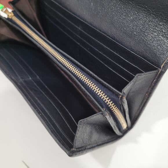 Bally Switzerland Envelope Wallet Organizer Black White Large Leather Clutch - Picture 5 of 11